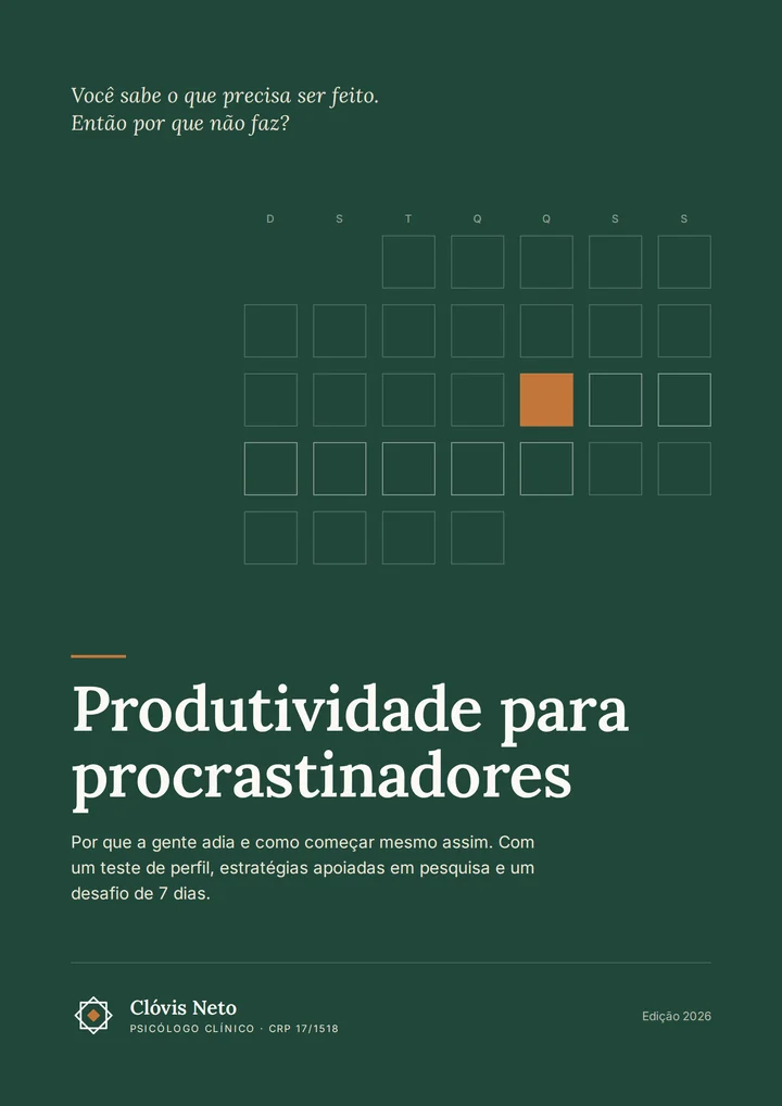 Capa do e-book Produtividade para procrastinadores, de Clóvis Neto